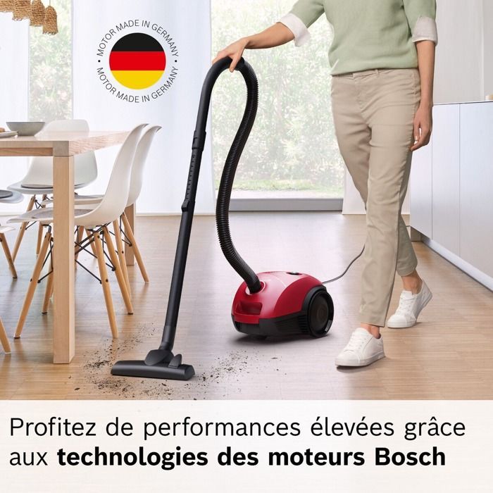 Aspiradora con bolsa - Bosch - GL20S BGLS2RD1 - Microfiltro - Bolsa - Roja