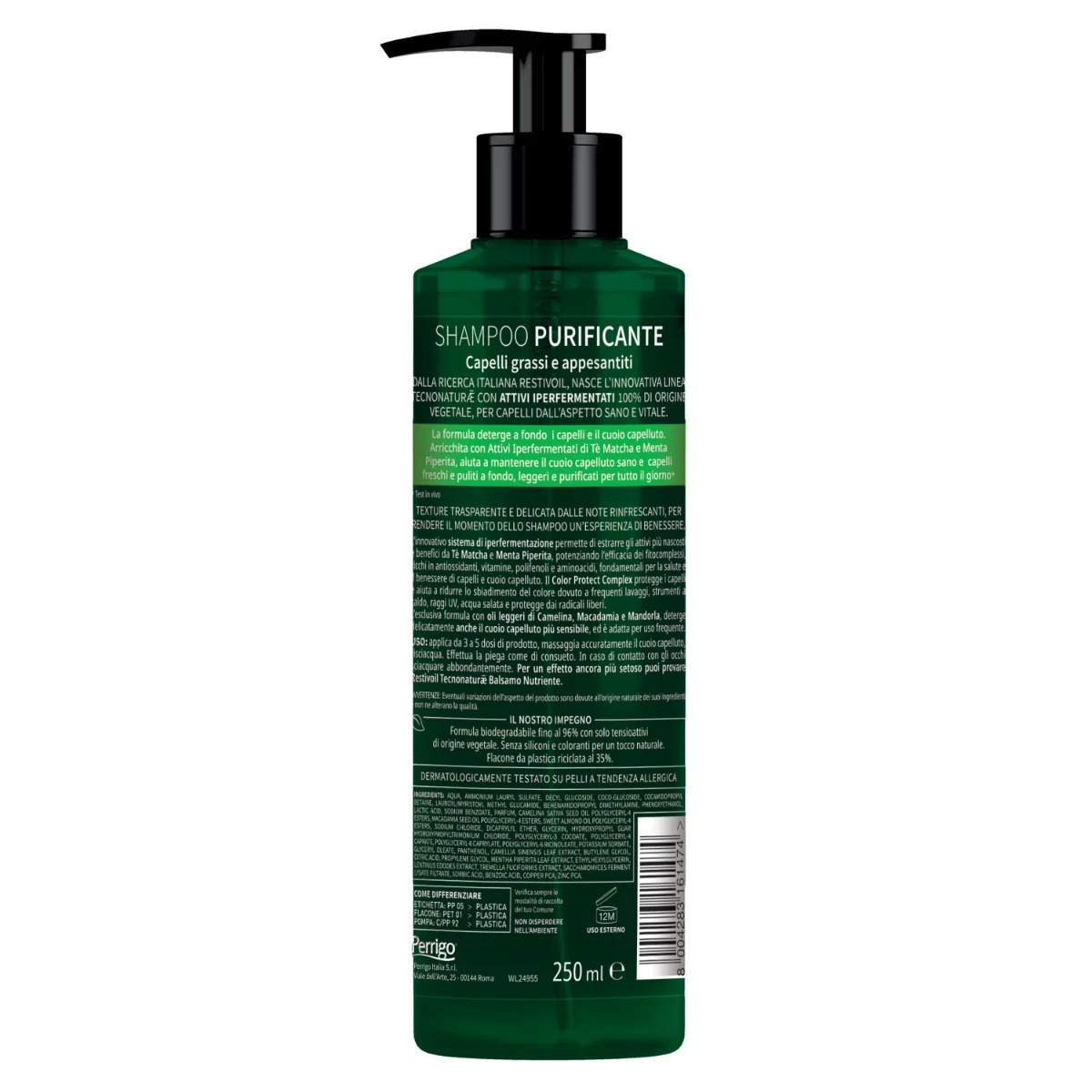 RESTIVOIL Restivoil Tecnonat Grassi Shampooing 250 ml Shampooing nettoyant pour cheveux gras