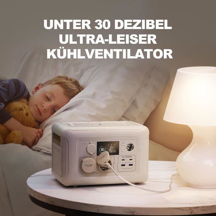 ALLPOWERS R600 — Portable solar generator 299Wh + 2×100W panels, 600W (1200W peak), 1.5h charge