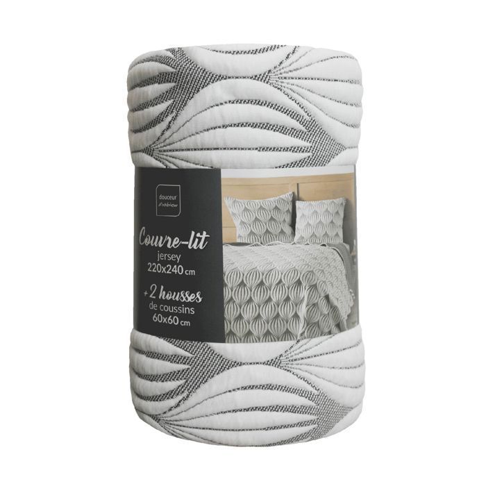 Quilted double bedspread + 2 duvet covers 60x60 cm (220 x 240 cm) jersey/microfiber Faustine