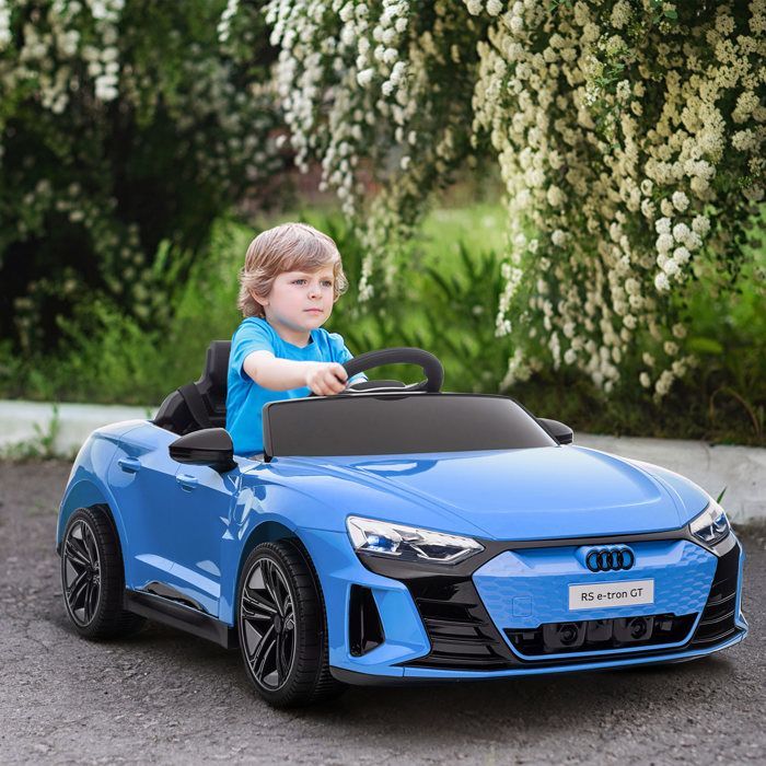 Electric car - HOMCOM - 12V children's licensed Audi RS E-tron GT remote control with sounds - PP - blue