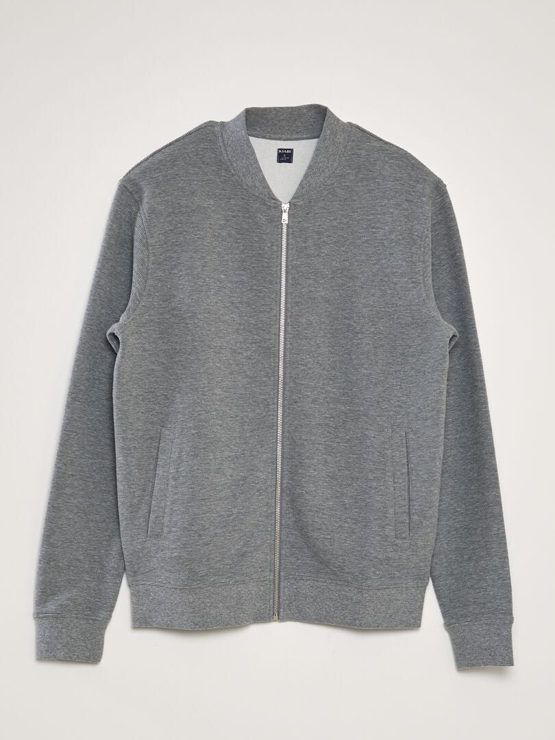 Sudadera de punto con cremallera - GRIS