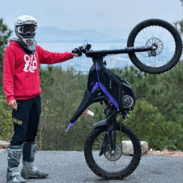 Vélos électriques Montagne, Moto électriques pour Adulte Tout-terrain, 10KW Motor, Off-road Ebike Batterie 72V 35Ah, 90km/h