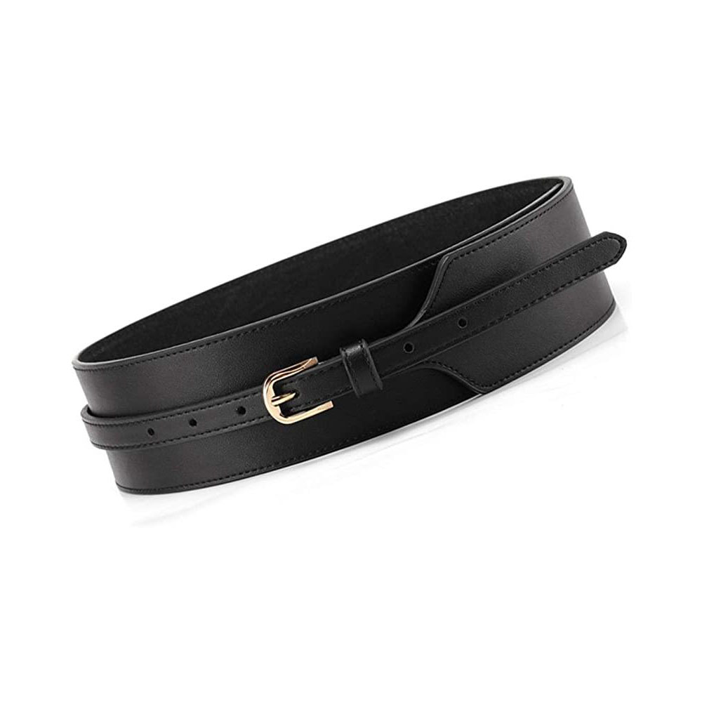 Ceinture large nouée pour femme Toptim, coupe-vent, en cuir PU, style bohème chic.