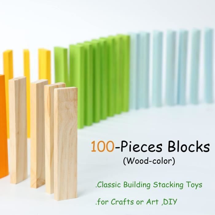 Construction set - Wooden block set - 100 pieces - Beech wood - Ages 3+
