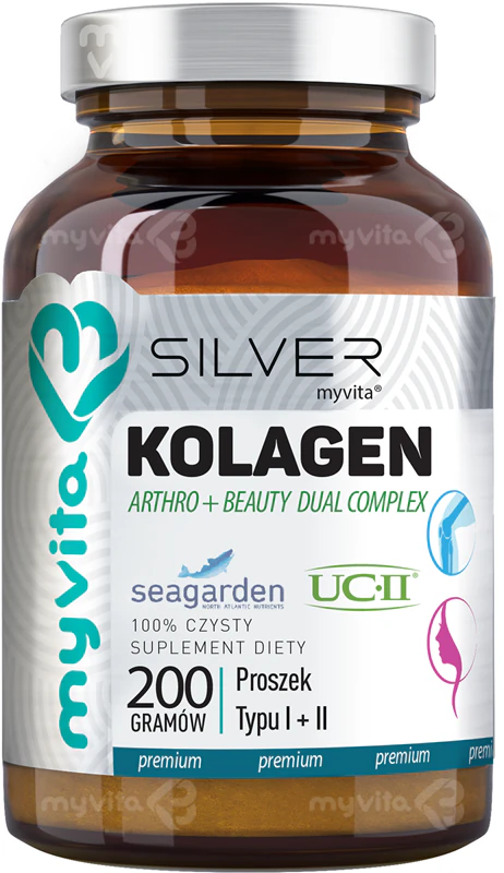 MyVita Silver Collagen Arthro + Beauty poeder type I + II voedingssupplement voor gewrichten en kraakbeen.