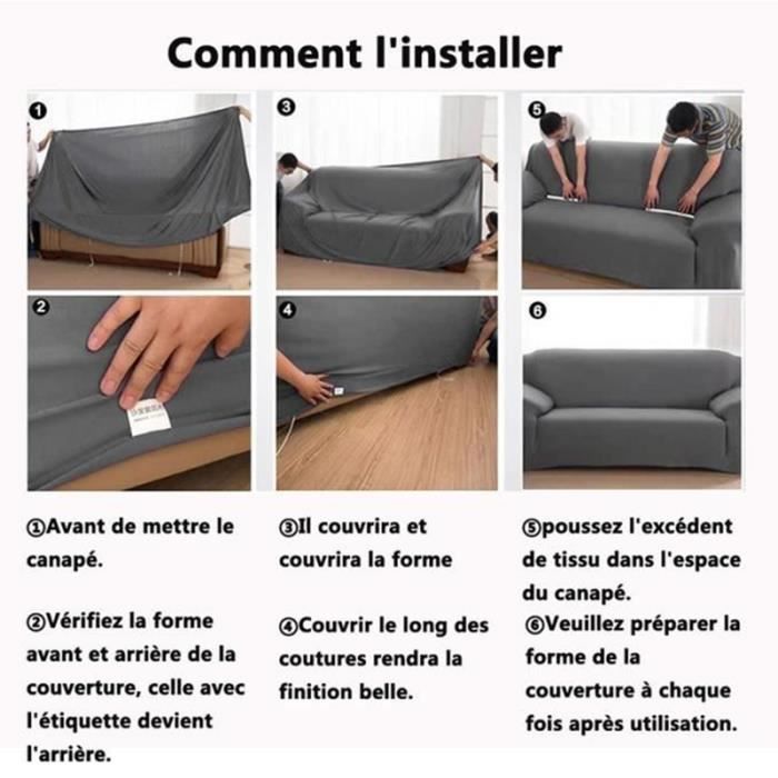 Capa para sofá de 3 lugares, capa elástica para sofá de 195-230cm, decoração para casa, braços, elástica, preta