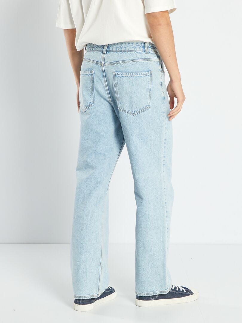 Jeans met wijde pijpen en 5 zakken - Blauw