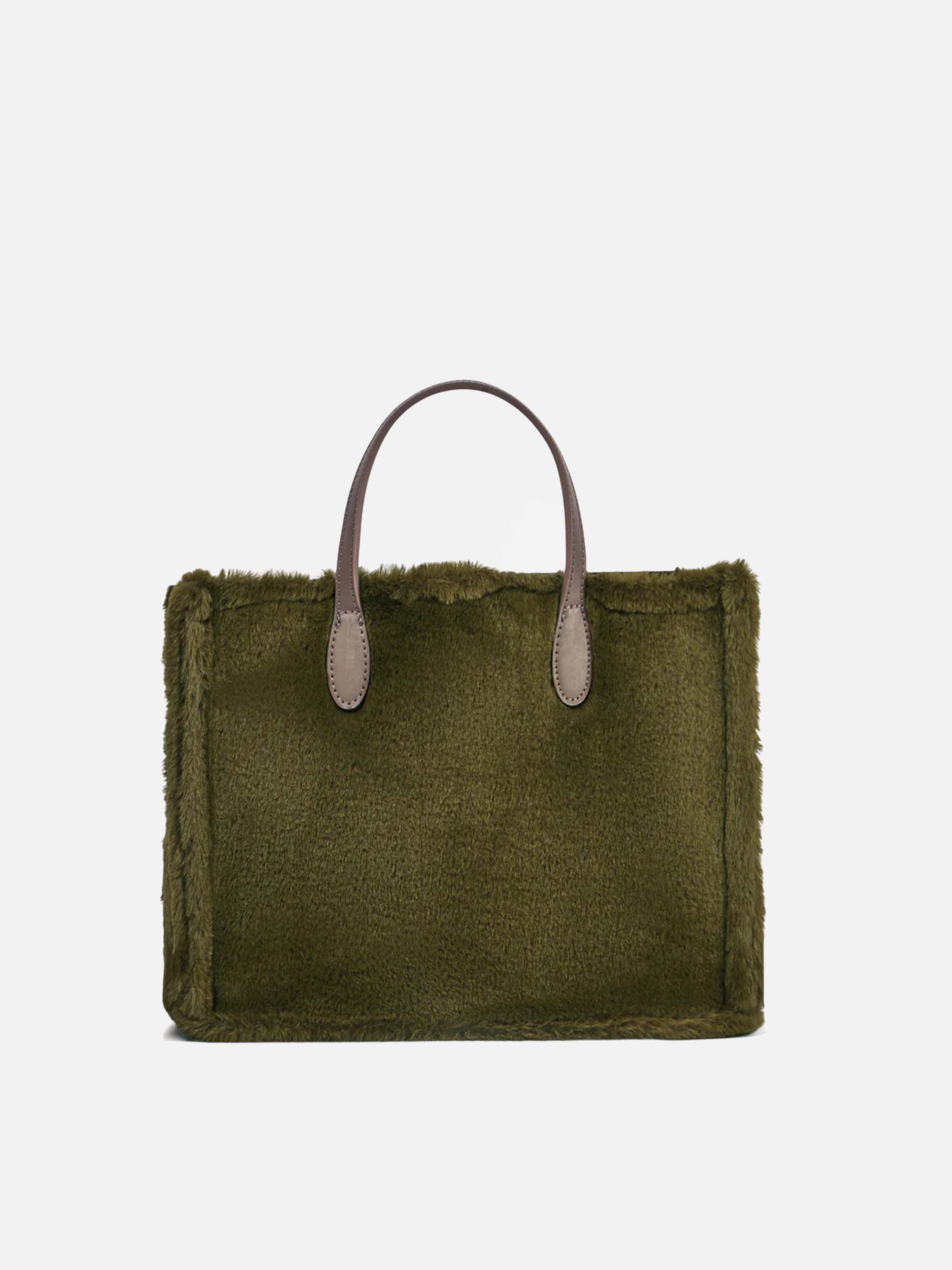 Vivian grüne Öko-Pelz-Handtasche