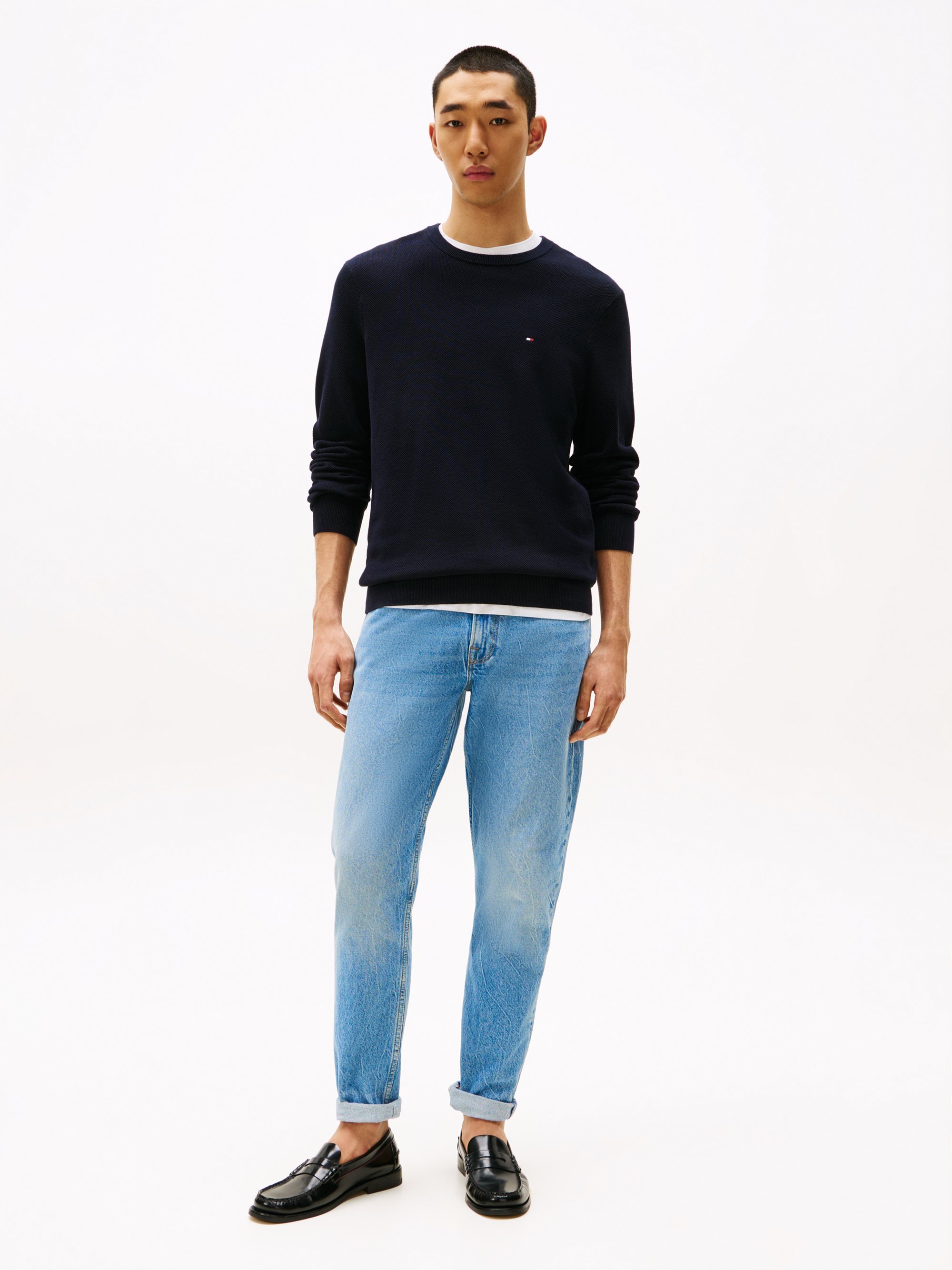 Tommy Hilfiger ESSENTIAL STRUCTURE CREW NECK - Jumper - desert sky