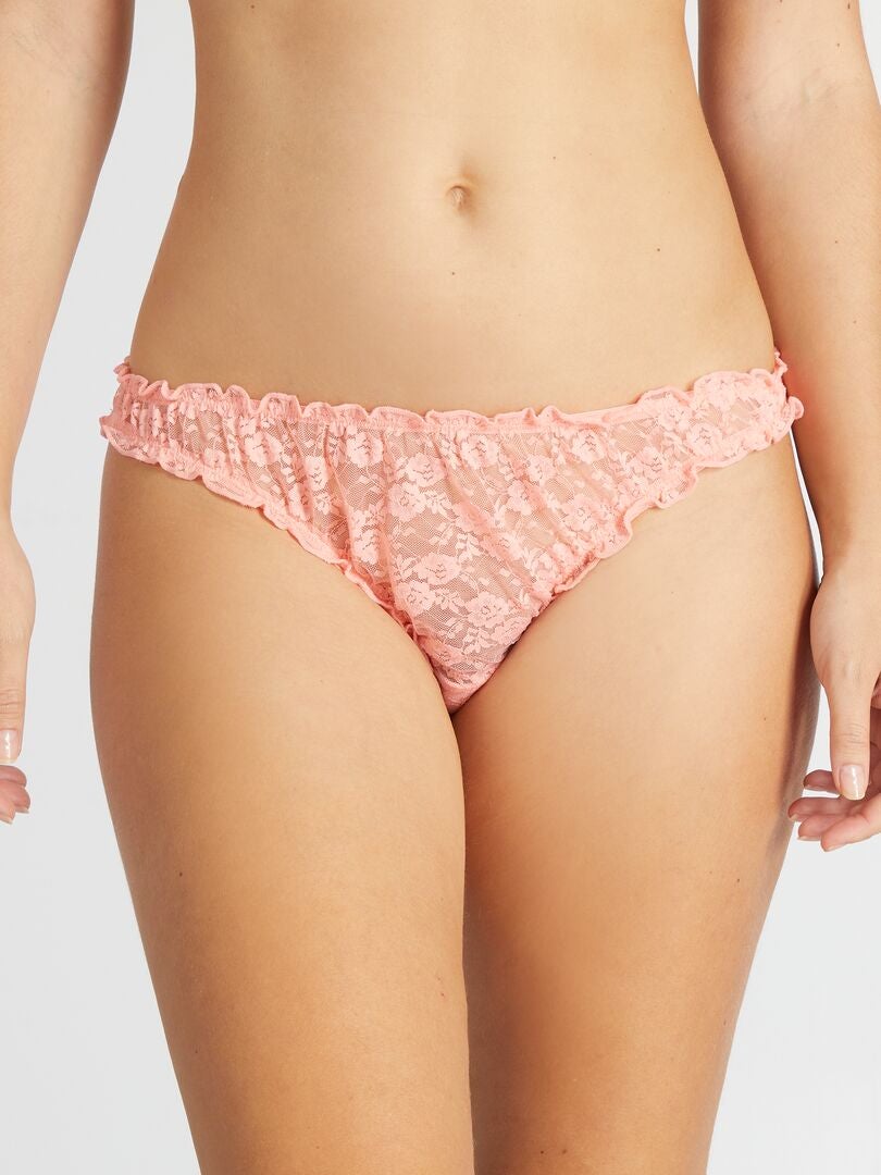 Set van 2 kanten stringtjes - ROZE