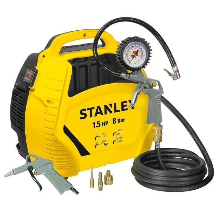 Compressor de ar sem tanque STANLEY AIR KIT - 1,5 HP - Ultracompacto - Portátil