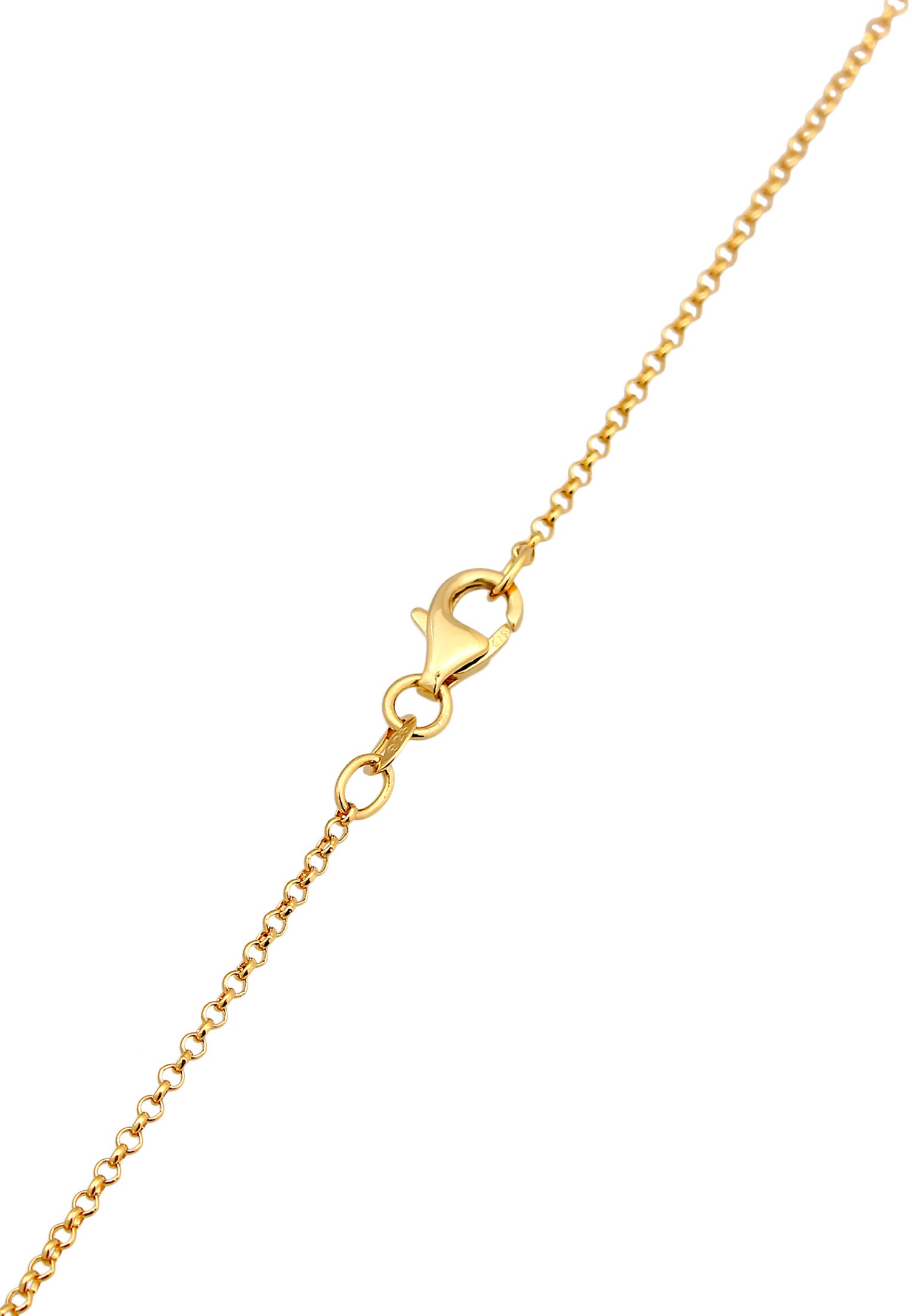 Elli Femmes Pendentif Champignon avec Émail Orange en Argent Sterling 925 Plaqué Or