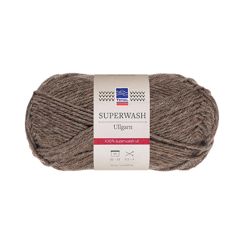 Hilo de lana Trysil Superwash marrón melange