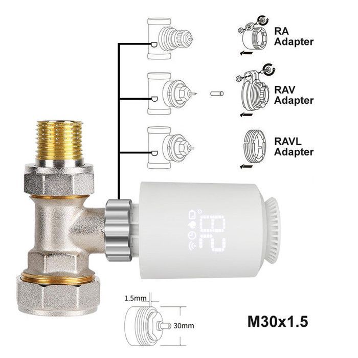 Tête Thermostatique Intelligente - ZigBee 3.0 Alexa Google - Programmation 7J - 2 Pack - Radiateur Chauffage Domotique