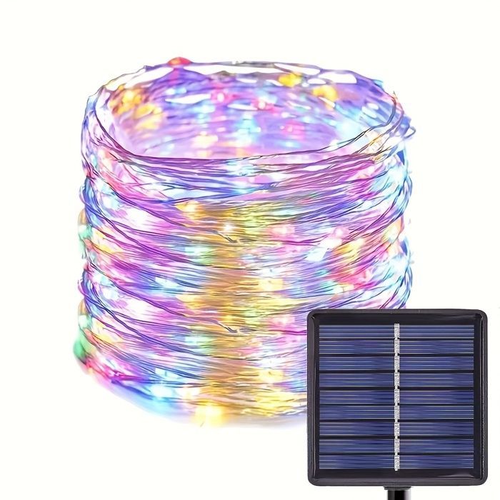 Luci a stringa solari - 200 LED - 22 m - Multicolore - 8 modalità - Illuminazione per esterni