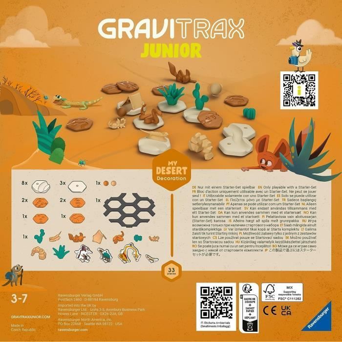 Gravitrax Junior - My Desert 33-Piece Expansion Set - Marble Run - Creative Construction Game - Ravensburger - Ages 3+