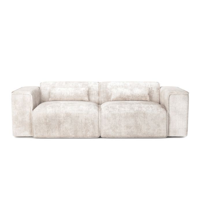 Canapé droit fixe NUNA 3 places tissu beige