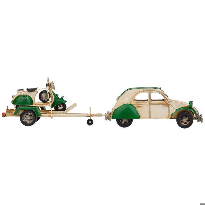 Remolque metálico verde para motocicleta, 41x9x9,5h