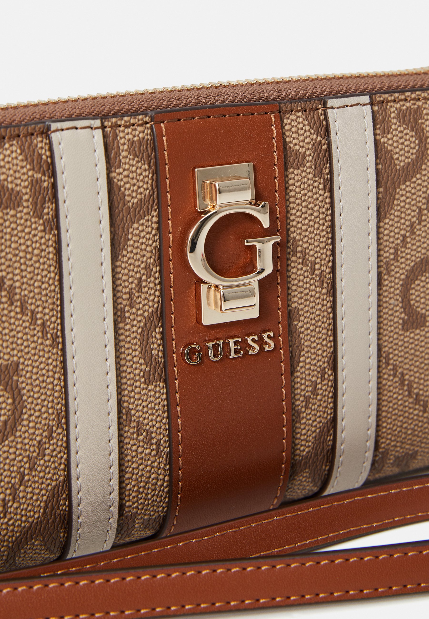 Guess ERENIA LARGE ZIP AROUND - Portemonnee - latte