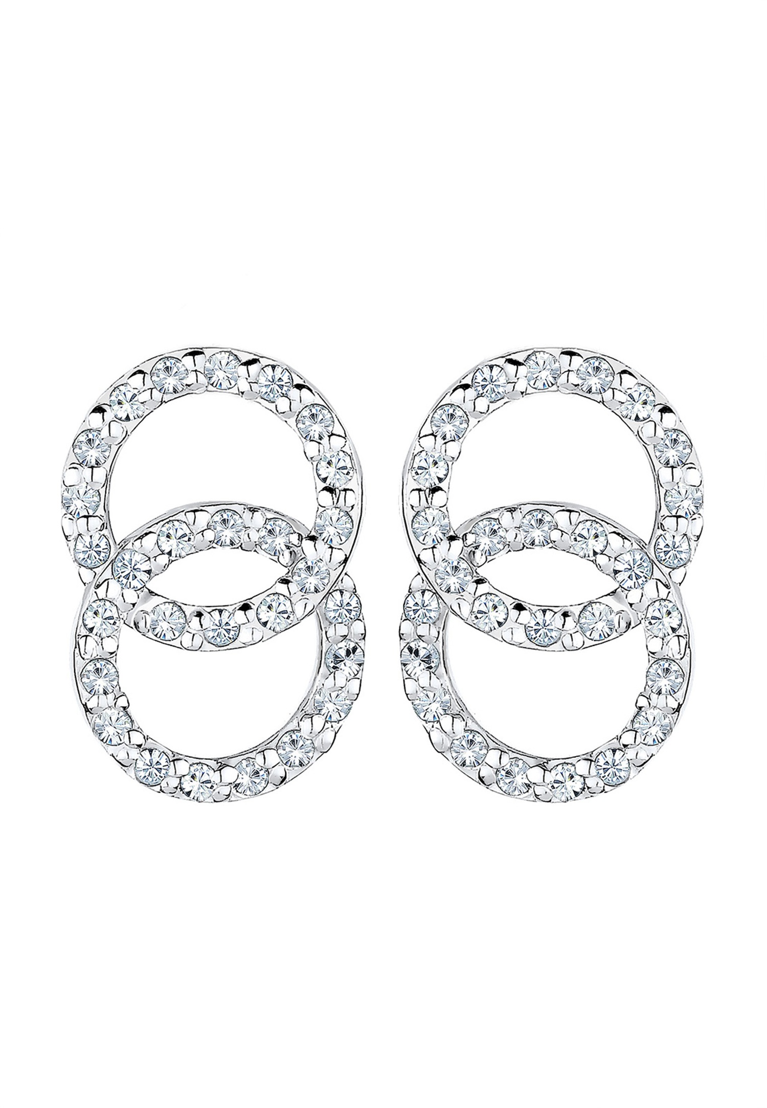 Elli Femmes cercle géo tendance avec cristaux en argent sterling 925