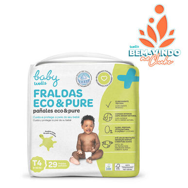 Pañales Baby Wells Eco & Pure Talla 4 29 unidades 29 unidades