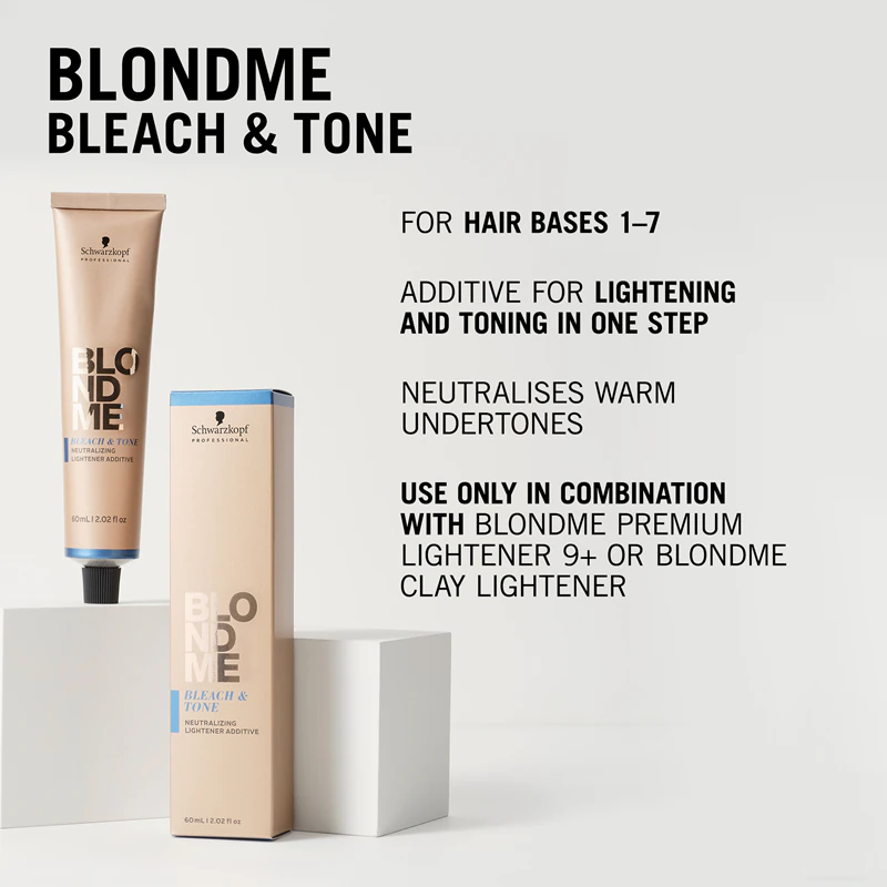 Schwarzkopf Professional Blondme Bleach & Tone, aditivo clareador e tonalizante.