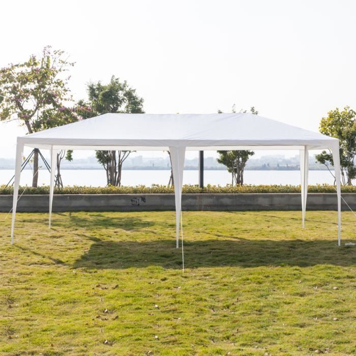 Cenador de jardín, carpa de recepción, carpa para eventos - 3 x 6 m - 6 unidades - Blanco