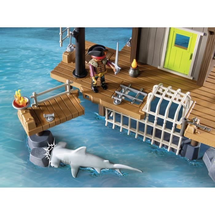 PLAYMOBIL 71792 Pirate Port with Hideout, Prisons and Cannon, 165 pieces, Pirates, Ages 4+