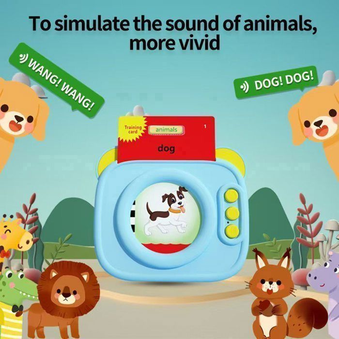 Tarjetas didácticas interactivas para niños, 112 hojas, 224 palabras - Regalo de juguetes educativos Montessori - Blue-Camera - Para mayores de 3 años