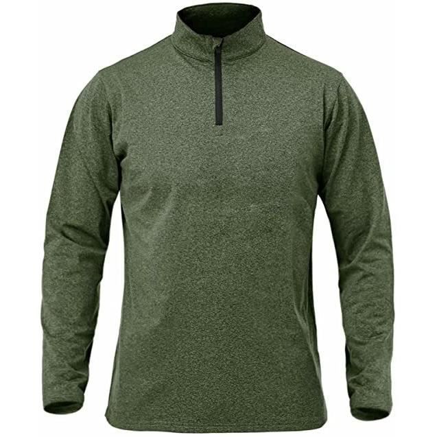 Men's Long Sleeve Running T-Shirt, Quick-Drying, Breathable - Green