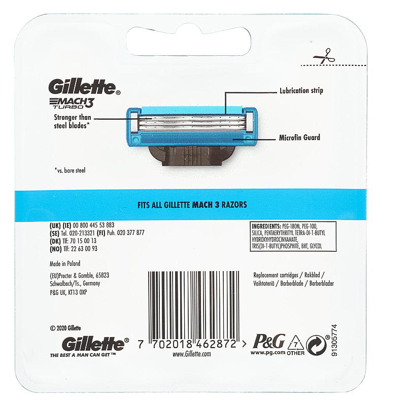 Gillette Gillette-blader 6-pakning Mach3 Turbo