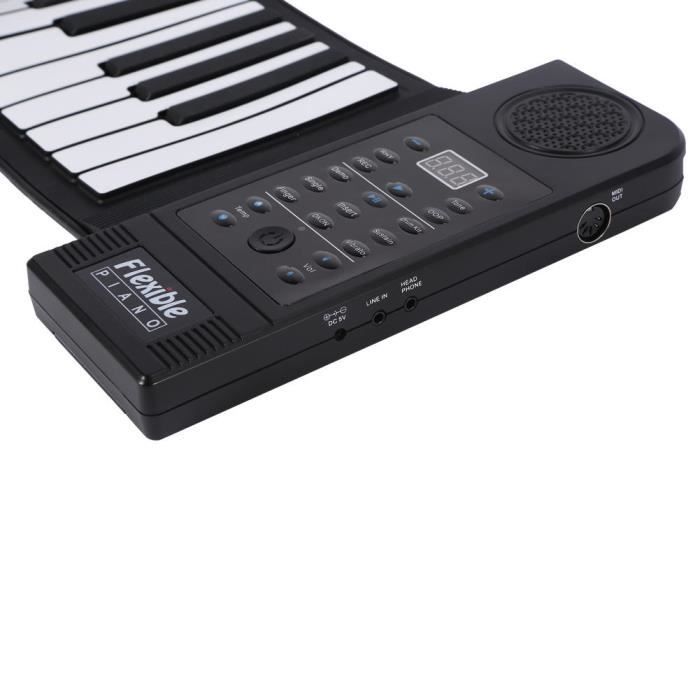 Teclado de piano portátil de 61 teclas, de silicona flexible, electrónico e ideal para niños.