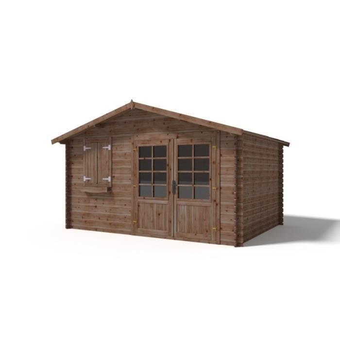 Gartenhaus aus Holz - ALTANKA - DOM595 - 4 x 3 m - 28 mm dick - Braun