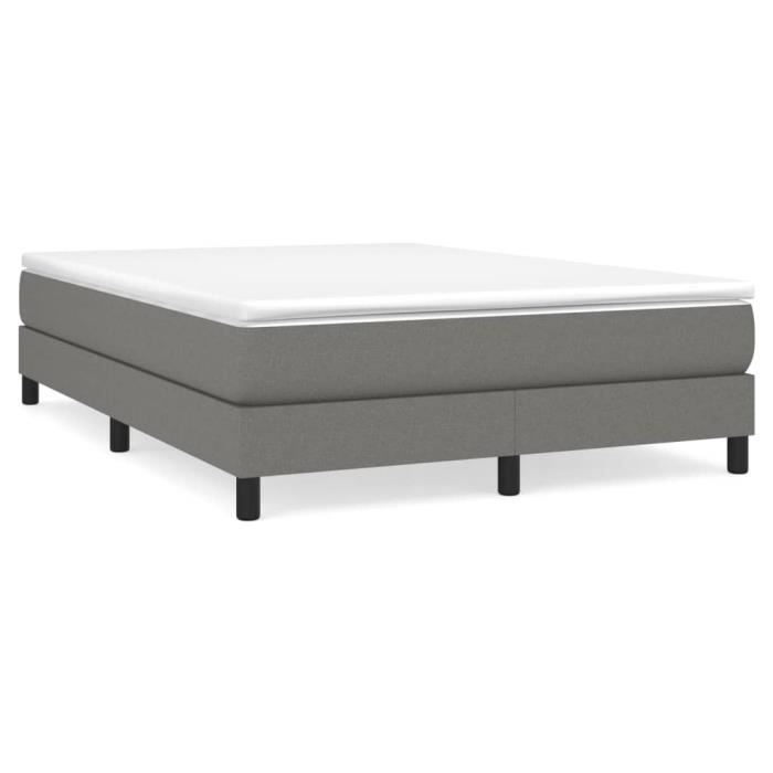 3120517 vidaXL Base de cama de muelles gris oscuro 140x200 cm Tela