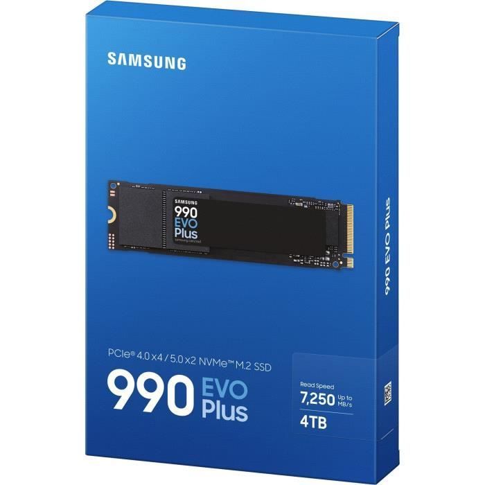Internal SSD - SAMSUNG - 990 EVO Plus 4TB - NVMe M.2 PCIe 4.0x4 - Read speed up to 7250 MB/s