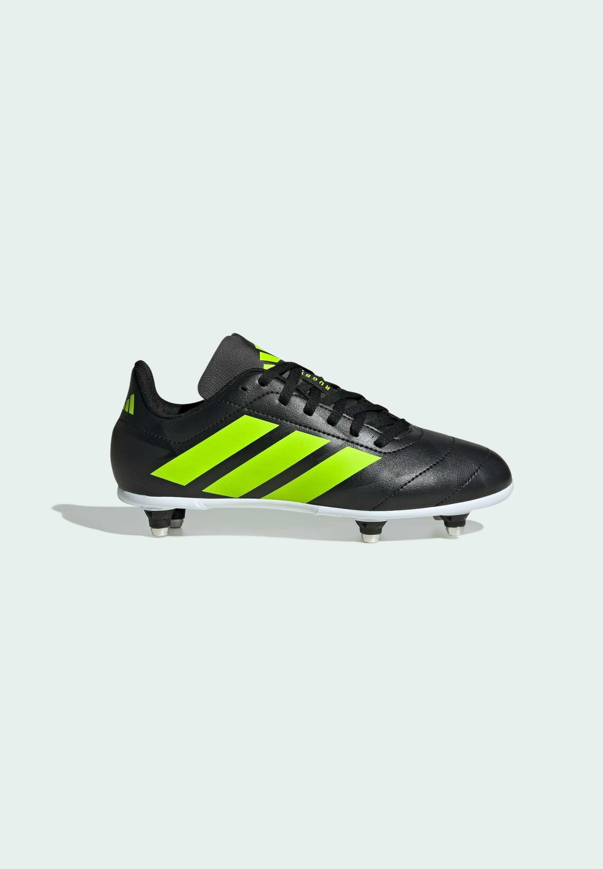 adidas Performance RUGBY JUNIOR SOFT GROUND - Buty piłkarskie na twardą murawę - core black lucid lemon cloud white