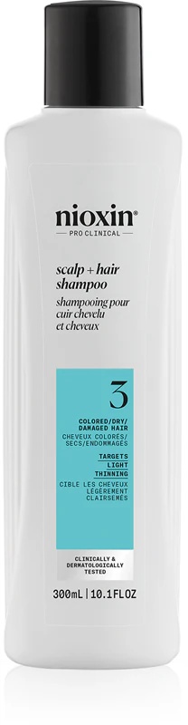 „Nioxin System 3 Scalp + Hair“ šampūnas yra valomasis šampūnas retėjantiems, dažytiems plaukams.