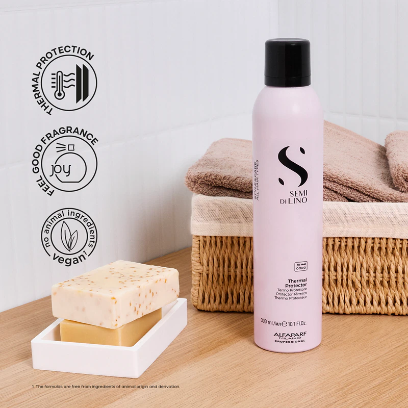 Alfaparf Milano Semi di Lino Style&Care Protetor Térmico em spray para penteados térmicos.