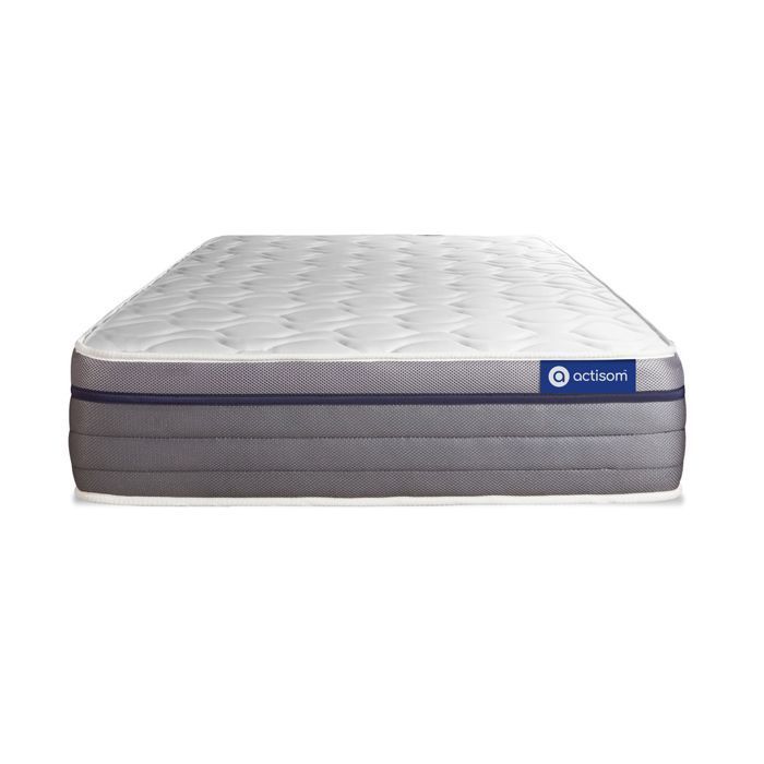 Conjunto de colchón y base de cama de 90x200 cm - Base de cama gris (requiere montaje) - ActiMemo Zen