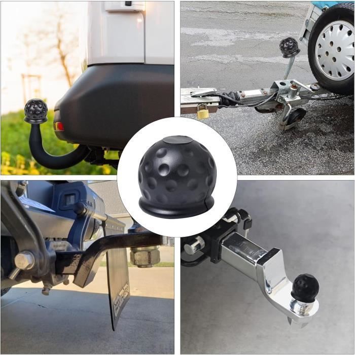 Cubierta para bola de enganche de remolque, cubierta para bola de enganche de coche, cubierta para bola de enganche de remolque, 50 mm, 2 piezas, negro