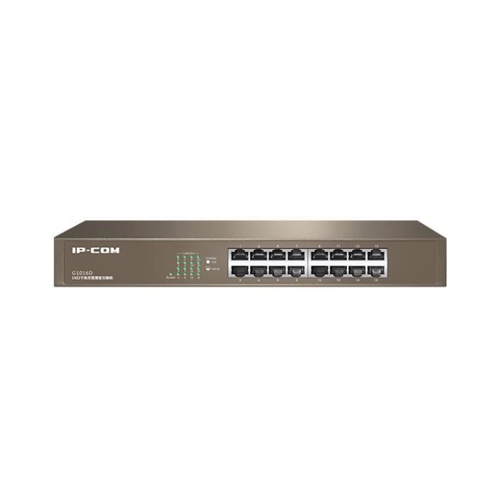 Switch de bureau - IP-COM - G1016D - 16 ports - 10/100/1000 Mbps - Mode VLAN - Acier