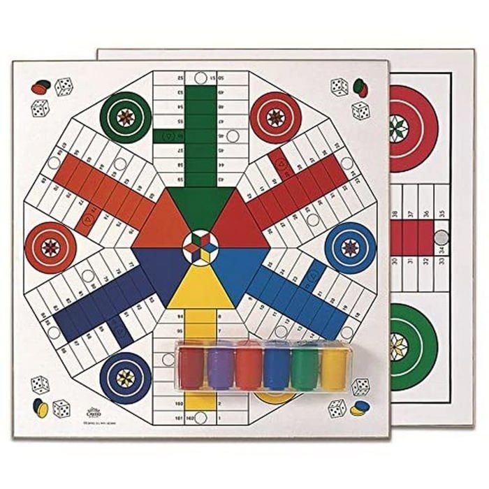 Jogo de tabuleiro Parcheesi - Cayro - Madeira - 4 e 6 jogadores - Durável - Fácil de transportar