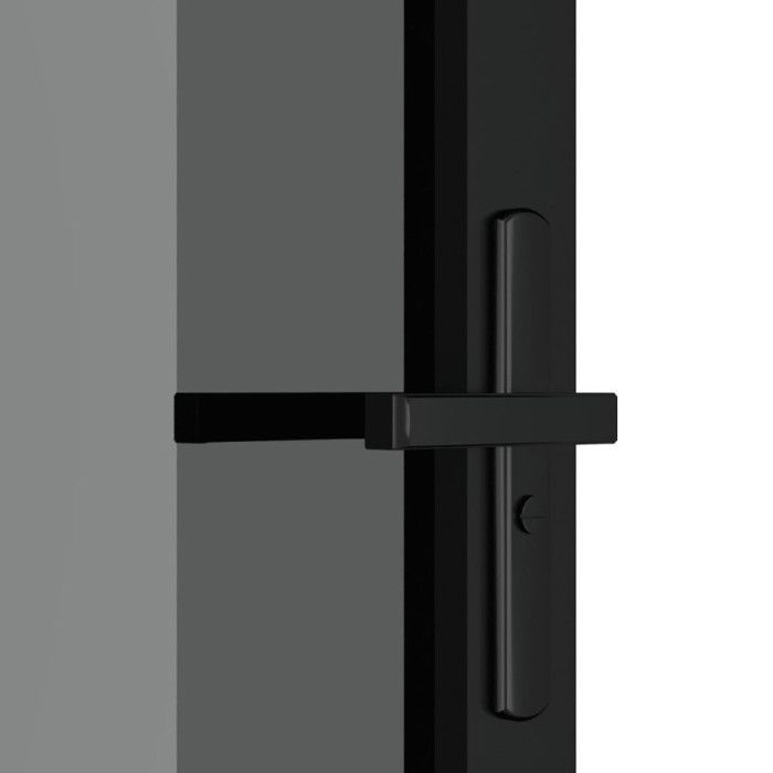 vidaXL Interior Door 76x201.5 cm Black ESG Glass and Aluminium 350564