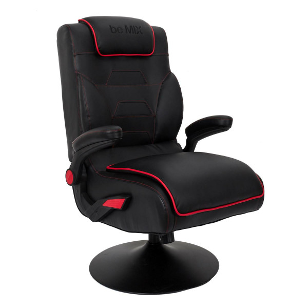FOTEL GAMINGOWY Bemix eko-skóra czerń/czerwień ERGONOMICZNY