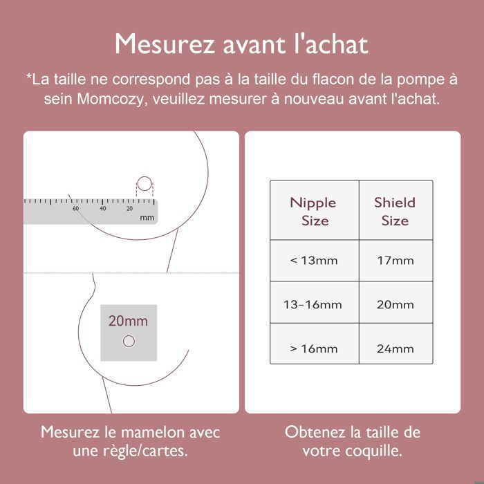 Protège-tétons - Momcozy - 24mm - Silicone Alimentaire - Ultra Fin - Rose