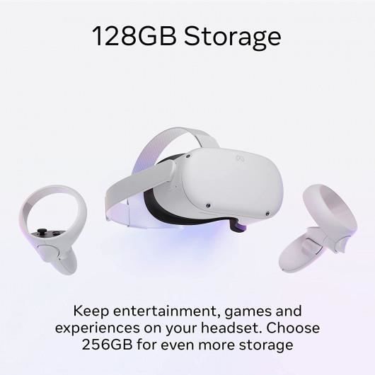 Casque de réalité virtuelle - Meta - Quest 2 - 128GB - Sans fil - Multi-plateforme - Manette incluse