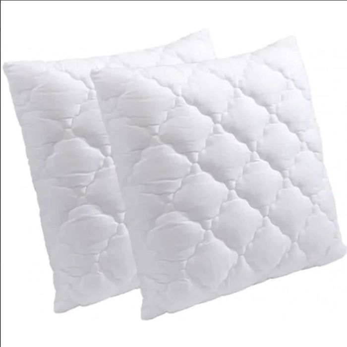 Set mit 2 Kissen (65 x 65 cm), Memory-Schaum, spezielle Nackenstütze, PROMOLINGE + 2 Kissenschoner (65 x 65 cm)