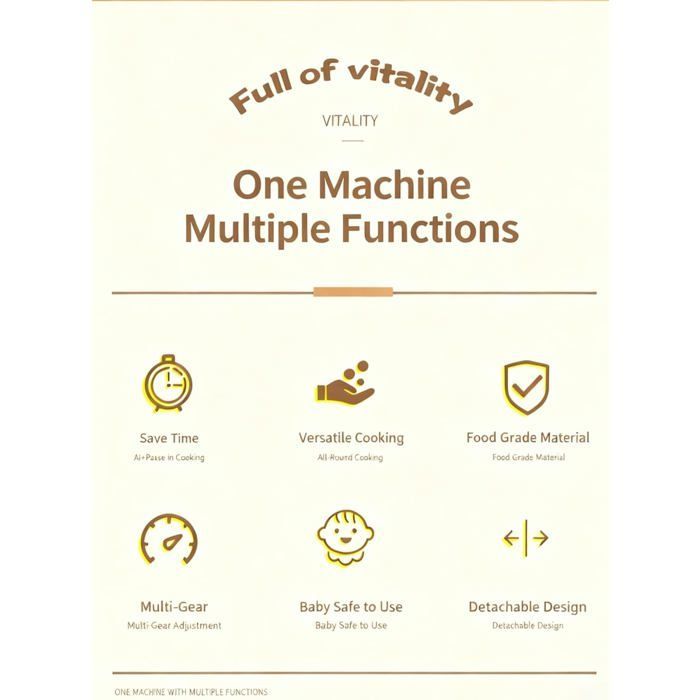 Mixeur plongeant OneTouch - Mini robot culinaire facile à nettoyer - Robot à purée pour bébé - Ensemble compact 4 pièces pour