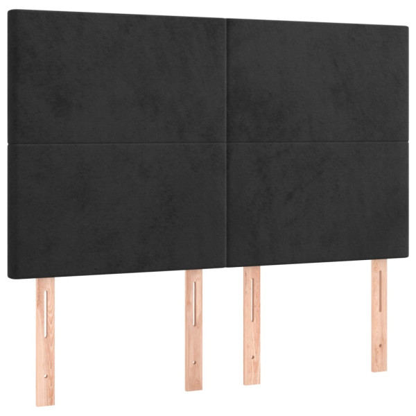 Wezgłowie Czarny 144 cm Aksamit Wysoki vidaXL